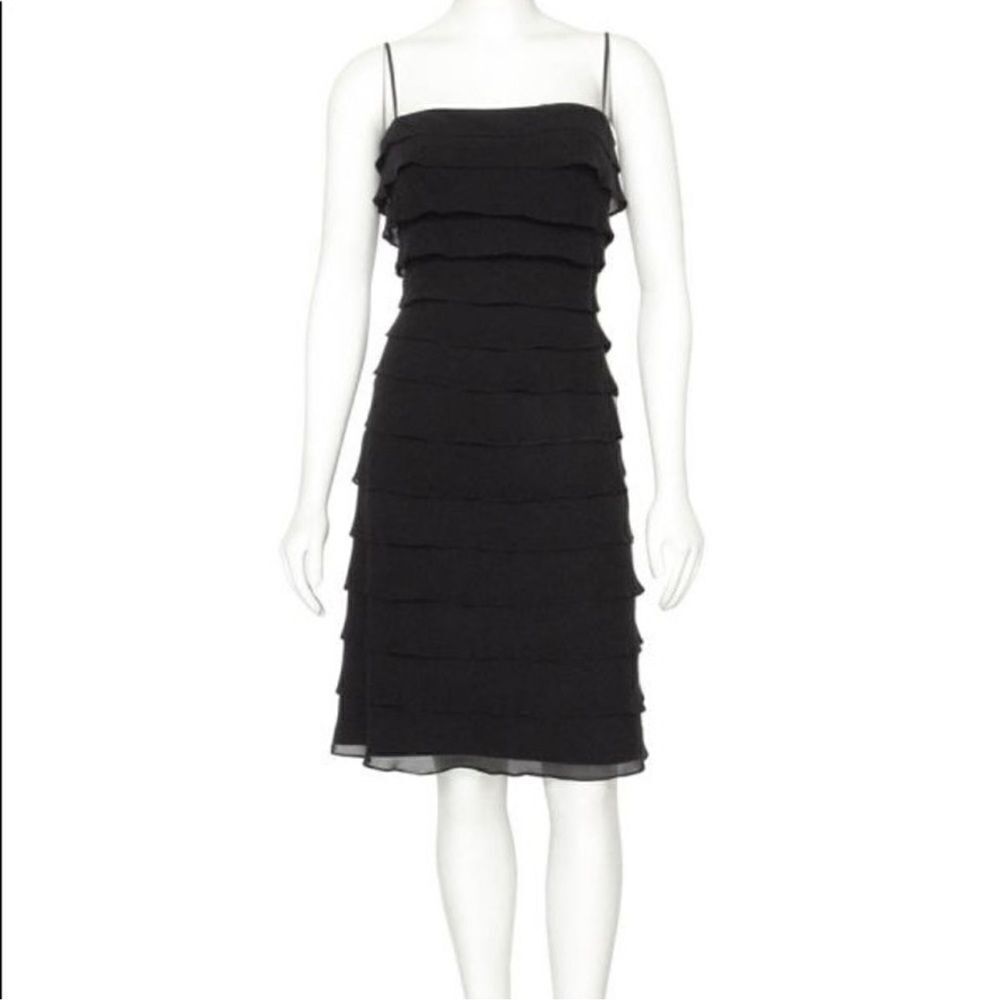 Tadashi Silk Ruffle Tiered Dress